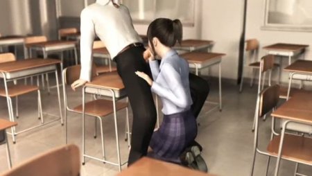 Оральный секс с милашкой в классе